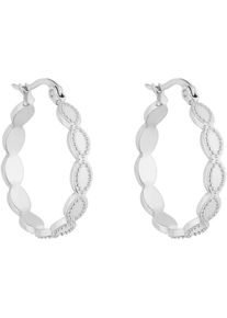 PURELEI, Damen, Paar Creolen &raquo;Schmuck Geschenk Koko Ohrringe&laquo;, edelstahlfarben, edelstahlfarben, Die ovalen Details der Koko Creolen sind mit kleinen 