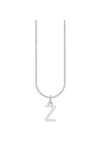 Thomas Sabo, Damen, Kette mit Anh&auml;nger &raquo;Buchstabe&laquo; mit Zirkonia (synth.), silberfarben-wei&szlig;, silberfarben-wei&szlig;, Kette mit Buchstaben-Anh&auml;nger