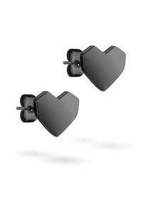 Liebeskind Berlin , Damen,Jugendliche , Paar Ohrstecker »Schmuck Edelstahl Urban Heart Herz« , schwarz , Modische Ohrstecker in Herzform