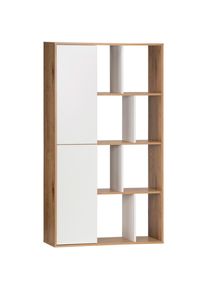 Livetastic Regal, Naturfarben, Wei&szlig;, Holzwerkstoff, 4 F&auml;cher, 90x159x29.5 cm, Wohnzimmer, Regale, B&uuml;cherregale