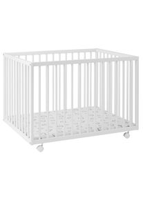 My Baby Lou Laufgitter , Wei&szlig; , Holz, Kunststoff , Buche , Hartholz , 75x68x100 cm , gepolsterter Boden, h&ouml;henverstellbar, schadstoffgepr&uuml;ft , Babym&ouml;bel & Kinderm&ouml;bel, Babyzimmer, Laufgitter