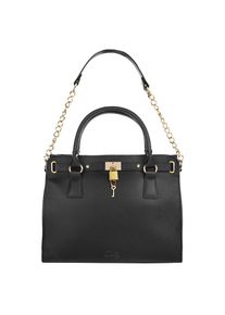 CLUTY , Henkeltasche echt Leder, Made in Italy , schwarz