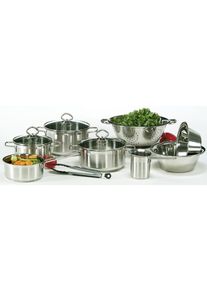 Kr&uuml;ger Kr&uuml;ger , Topf-Set &raquo;Manhattan&laquo; Set, Bratentopf &Oslash; 20 cm, Fleischtopf &Oslash; 16/20 cm, Stielkasserolle &Oslash; 16 cm, 12 Stk. tlg. Edelstahl , edelstahlfarben