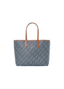 Tommy Hilfiger, Damen, Tragetasche &raquo;TH MONOPLAY TOTE LE&laquo; Damen Schultertasche, Henkeltasche, Shopper mit Allover-Print, blau-braun, blau-braun, Aus 