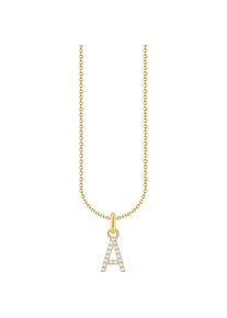 Thomas Sabo, Damen, Kette mit Anh&auml;nger &raquo;Buchstabe&laquo; mit Zirkonia (synth.), gelbgoldfarben-wei&szlig;, gelbgoldfarben-wei&szlig;, Kette mit Buchstaben-Anh&auml;nger