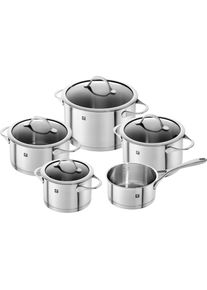 Zwilling , Topf-Set &raquo;Essence&laquo; Set, je 1 Kochtopf &Oslash; 16/20/24 cm, 1 Bratentopf &Oslash; 20 cm, 1 Stieltopf &Oslash; 16 cm, 9 Stk. tlg. Edelstahl 18/10 , silber