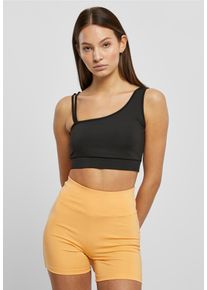 Urban Classics - Ladies Recycled Asymmetrical Black - BH - svart - L - 80% polyester, 20% elastan