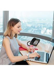 Corded Phone Desktop Telephone Classic Design Stable Office Home Use Caller Identification Household Telephone Clear Display