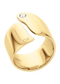 Calvin Klein, Damen, Fingerring &raquo;CK CHERISHED&laquo; mit Glasstein, gelbgoldfarben-wei&szlig;, gelbgoldfarben-wei&szlig;, CK Schmuck - Damenring