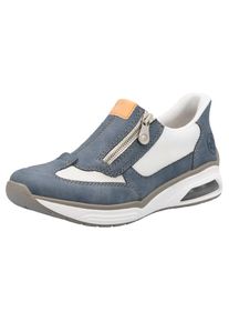 Rieker , Slip-On Sneaker »Ready2GO« , Slipper, Halbschuh, Freizeitschuh mit seitlichem Reißverschluss , jeansblau-weiß , 39 , 39 , Ready2GO -...