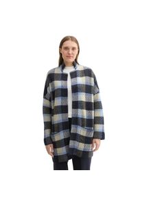 Tom Tailor , Jacquardstrickjacke, im Karo-Design und ohne Verschluss , blue check , S (36) , S (36) , Karierte Strickjacke von Tom Tailor