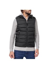 INDICODE, Herren, Steppweste &raquo;Gibbs&laquo;, Black, S, Black, Mit Kapuze aus Sweatware