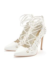 LASCANA Belle Affaire , High-Heel-Pumps »Stiletto Pump mit Cut-Outs, « Mit Schnürbänder und hohem Absatz , weiß , 36 , 36 , Hoher Pumps mit...