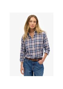 Superdry , Damen , Karobluse »CHECK FLANNEL BOYFRIEND SHIRT« , Blue/Red Check , S , S , Flanellhemd von Superdry
