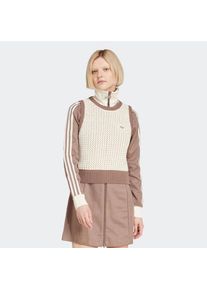 adidas originals, Damen, Funktionsweste &raquo;KNITTED VEST&laquo;, Wonder White, XL, Wonder White, Weste in H&auml;keloptik mit 3-Streifen Signature-Style.