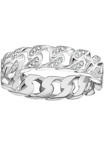 Thomas Sabo, Damen, Fingerring &raquo;Kettenglieder-Ring Silber mit Zirkonia&laquo; mit Zirkonia (synth.), silberfarben-wei&szlig;, silberfarben-wei&szlig;, Kettenglieder-