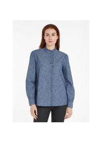 Tommy Hilfiger , Shirtbluse »CHAMBRAY RUFFLE RELAXED SHIRT«, mit Rüsche, Cahmbray Qualität , Mid Blue Chambray , 40 , 40 , Shirtbluse von Tommy...
