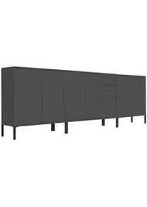 Mid.you Sideboard , Anthrazit , Holzwerkstoff , 7 Fächer , 2 Schubladen , 263.5x86x33 cm , Made in Germany , erweiterbar, stehend, in verschiedenen Größen erhältlich , Kleinmöbel, Kommoden, Sideboards
