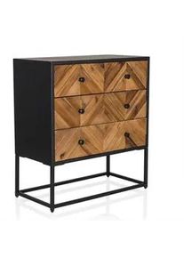 Mid.you Sideboard , Dunkelbraun , Holz , Tanne , 3 Schubladen , 63x70.5x32 cm , stehend , Kleinmöbel, Kommoden, Sideboards