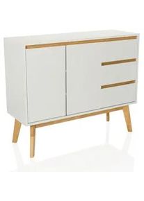 Mid.you Sideboard , Weiß , Holzwerkstoff , 3 Schubladen , 97x80x34 cm , stehend , Kleinmöbel, Kommoden, Sideboards