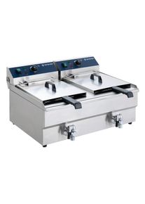 Friteuse électrique double ECO 13+13 litres avec robinet de vidange, 2x 5000 W, 400 V | Professionnel | HoReCa | CHR