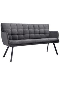 Stylife Sitzbank , Blaugrau , Metall, Textil , 170x88x65 cm , Esszimmer, Bänke, Sitzbänke, Polsterbänke