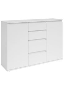Boxxx Kommode, Wei&szlig;, Kunststoff, 2 F&auml;cher, 4 Schublade(n) Schubladen, 119x84x35 cm, Typenauswahl, stehend, in verschiedenen Gr&ouml;&szlig;en erh&auml;ltlich, Kleinm&ouml;bel, Kommoden, Kommoden