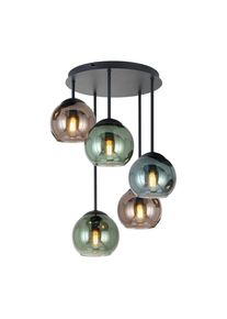 Novel Hängeleuchte , Blau, Grün, Rot, Schwarz , Metall, Glas , rund , 58 cm , RoHS, CE , Lampen & Leuchten, Innenbeleuchtung, Hängeleuchten,