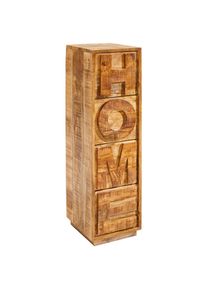 Livetastic Kommode , Naturfarben , Holz , Mangoholz , massiv , Texte , 4 Schubladen , 32x110x35 cm , handgemacht , Kleinm&ouml;bel, Kommoden, Kommoden