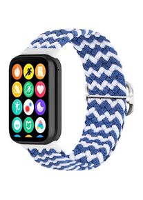 OEM Mi Band 8 Pro / M8 Pro (10) Geflochtenes Armband, BLAU UND WEISS (Geflochtenes Nylon), Uhrenarmband, Mehrfarbig