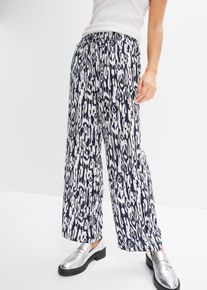 bonprix Spodnie z gumką w talii, z lejącej wiskozy, niebieski, 40