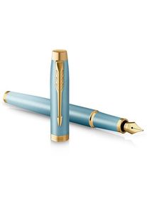 Parker IM Writing Rituals Fountain Pen | Turquoise Green Finish with Gradient | Gold Trims | Medium Nib | Blue Ink | Gift Box