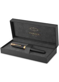 Parker Sonnet F&uuml;ller | Matt-Schwarze Lackierung mit Goldzierteilen | F&uuml;llfederhalter mit mittlerer Feder | Geschenkbox