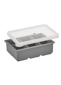 Cilio Eismaschine Eisw&uuml;rfelform t/6 Stk. BL&Ouml;CKE, grau/wei&szlig;