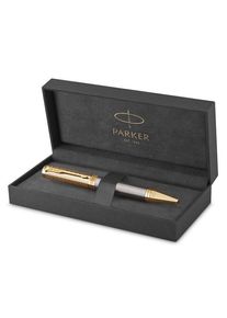 Parker Ingenuity Pioneers Collection Ballpoint Pen | Grey Lacquer with Gold Cap & Trims | Medium Point | Black Ink | Gift Box