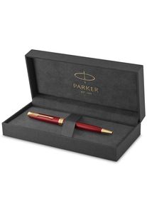 Parker Sonnet Kugelschreiber | Rote Lackierung mit Goldzierteilen | Mittlere Spitze | schwarze Tinte | Geschenkbox