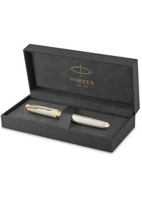 Parker Sonnet F&uuml;llfederhalter | Silberner Mistral | Feine Feder | Geschenkpackung