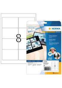 Herma Hochglanz-Etiketten A4, 96 x 63,5 mm, wei&szlig;, permanent haftend, Laserdrucker