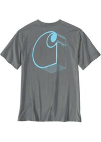 Carhartt Irvine 3D Logo, t-shirt , color: Grey/Light Blue , size: XXL