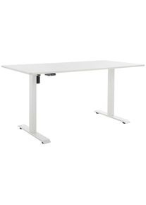 Livetastic Schreibtisch , Weiß , Metall, Holzwerkstoff , rechteckig , eckig , 80x73-123x160 cm , höhenverstellbar , Büromöbel, Schreibtische, Höhenverstellbare Schreibtische