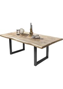 Sit Baumkantentisch trendiges Kufen-Gestell in braun, Größe B/H/T: 160 cm x 76 cm x 90 cm