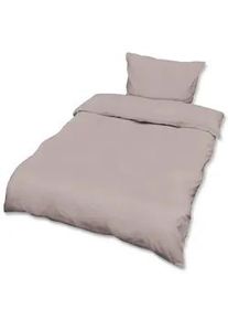 Beautissu Bettwwäsche Julie 135/200 cm + Kissenbezug 80/80 cm Taupe Renforcé 2er Set , Textil , 135x200 cm , Heimtextilien, Bettwäsche & Leintücher, Bettwäsche
