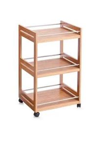 zeller Present Servierwagen , Naturfarben , Holz, Metall , Bambus , 45.7x38x76 cm , Holzmöbel, Servierwägen Holz