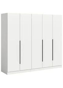 Mid.you Drehtürenschrank , Weiß , Holzwerkstoff , Holzoptik , 5 Fächer , 200x181x52 cm , FSC Mix , in verschiedenen Größen erhältlich , Schlafzimmer, Komplette Schlafzimmer und Serien, Schlafzimmerserien