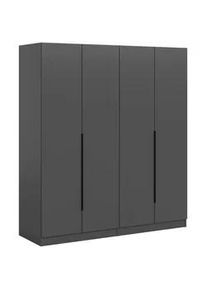 Mid.you Drehtürenschrank , Anthrazit , Kunststoff , Holzoptik , 2 Fächer , 160x181x52 cm , FSC Mix , in verschiedenen Größen erhältlich , Schlafzimmer, Komplette Schlafzimmer und Serien, Schlafzimmerserien