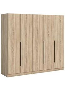 Mid.you Drehtürenschrank , Sonoma Eiche , Kunststoff , Holzoptik , 5 Fächer , 200x181x52 cm , FSC Mix , in verschiedenen Größen erhältlich , Schlafzimmer, Komplette Schlafzimmer und Serien, Schlafzimmerserien