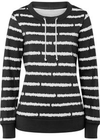 Dames Sweatshirt van interlock zwart/wit gestreept Maat 44