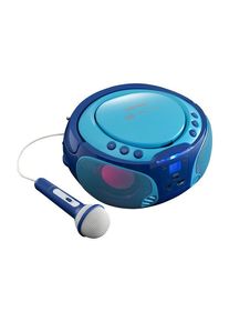 Lenco SCD-650BU - Portable FM Radio CD/MP3/USB Microphone & Light Effects - Blue - FM - Stereo - Blau