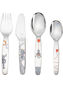 Rösle RÖSLE , Kinderbesteck »Kleiner Roboter« inkl. Kindergeschichte, spülmaschinengeeignet , edelstahlfarben/bunt