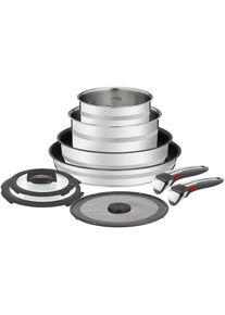 Tefal, Pfannen-Set &raquo;Jamie Oliver Ingenio, Pfannenset abnehmbarer Griff, antihaftversiegelt&laquo; Edelstahl 2x Pfannen &Oslash; 24/28 cm, 2x Kasserollen &Oslash; 16/20 cm